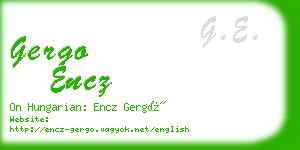 gergo encz business card